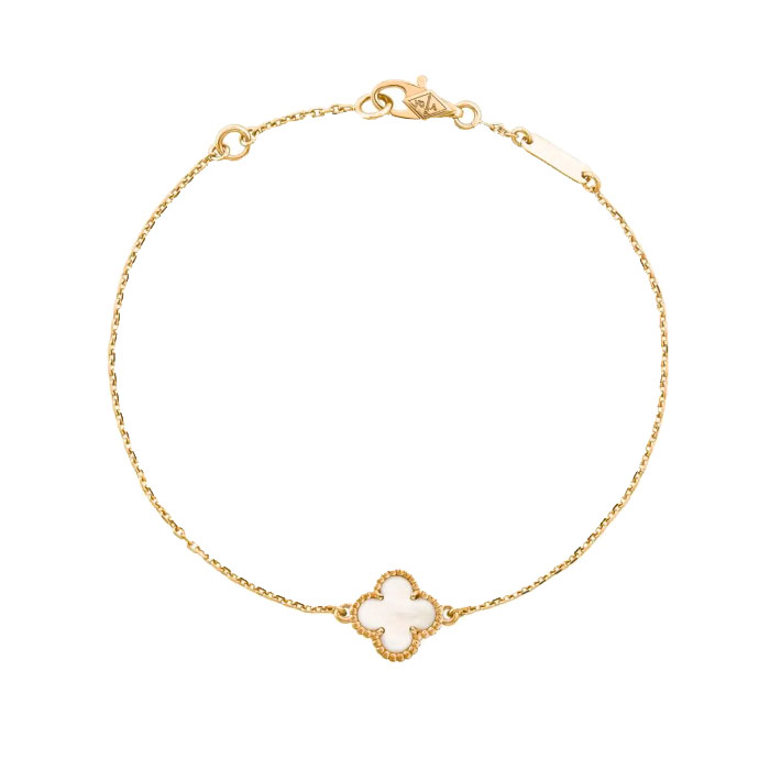 Браслет Van Cleef & Arpels Sweet Alhambra из желтого золота с перламутром 16-18 размер VCARF68800