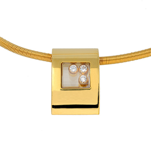Колье Chopard Happy Diamonds из желтого золота 750 пробы с бриллиантами 0.17 карата