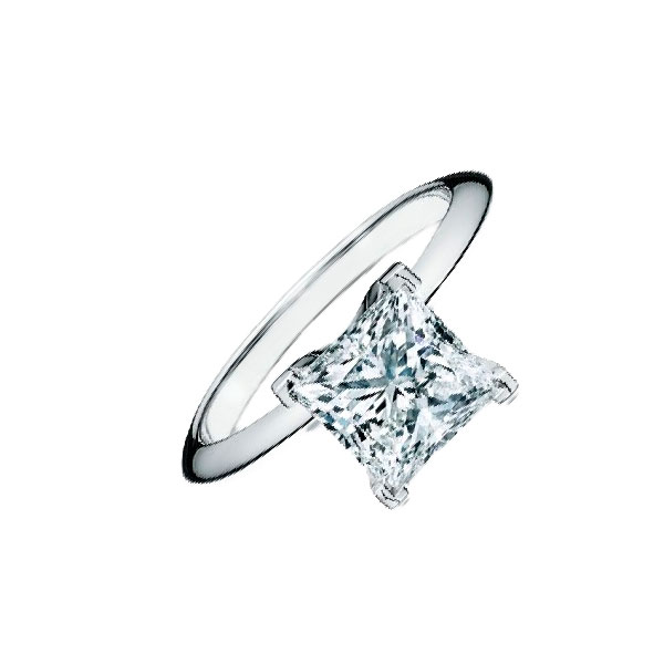 Кольцо Tiffany & Co. из платины с бриллиантом 15.75(49) размер