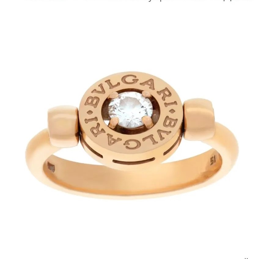 Кольцо Bvlgari из розового золота с природными бриллиантами 17(54) размер AN853336