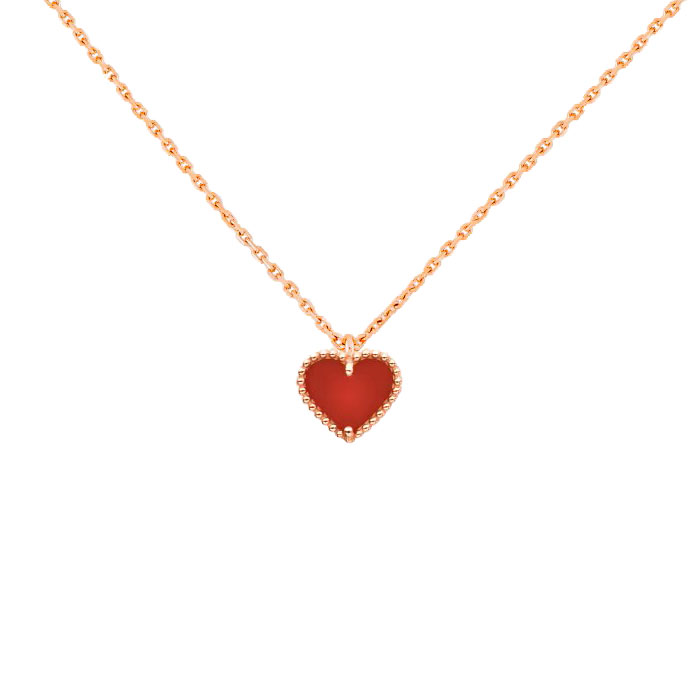 Подвеска Van Cleef & Arpels Sweet Hearts из розового золота с сердоликом