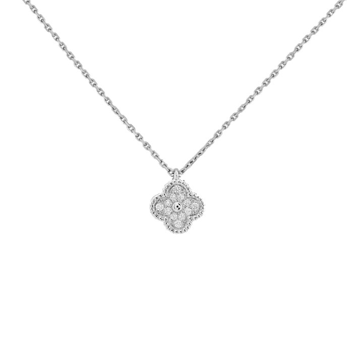 Подвеска Van Cleef & Arpels Sweet Alhambra VCARO85900 белого золота с бриллиантами