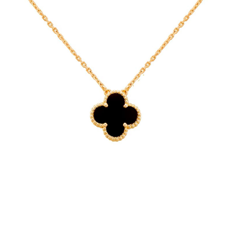 Подвеска Van Cleef & Arpels Vintage Alhambra из желтого золота с природным ониксом