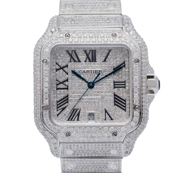 Часы Cartier Santos De Cartier Medium 41.9 x 35.1 Full Set Diamond Dial WSSA0029