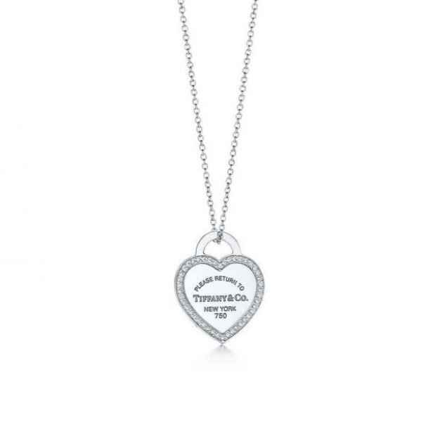 Подвеска с цепочкой Tiffany&Co из белого золота 750 пробы с бриллиантами