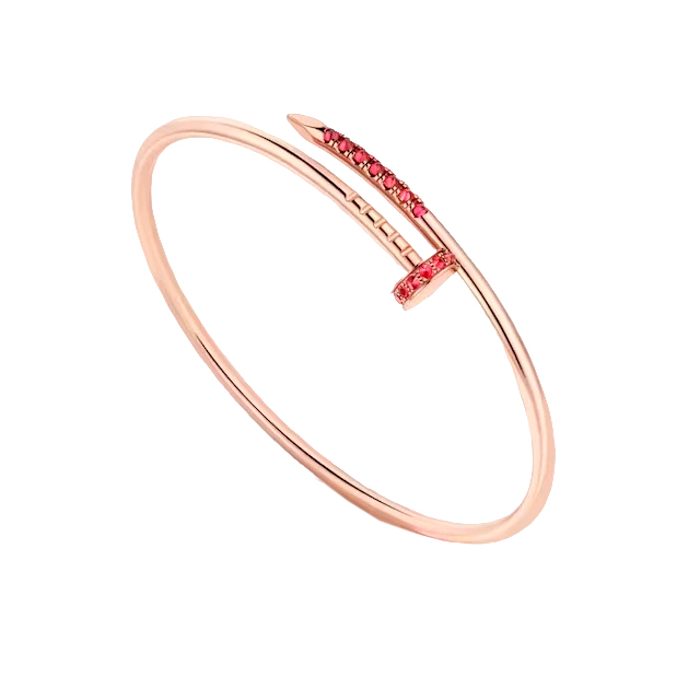 Браслет Cartier Juste Un Clou Small из розового золота с рубинами