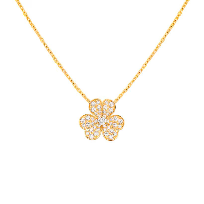Подвеска Van Cleef & Arpels Frivole из желтого золота с природными бриллиантами VCARP2V100