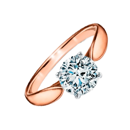 Кольцо Tiffany & Co. Setting из розового золота и платины с бриллиантом 15.5(49) размер