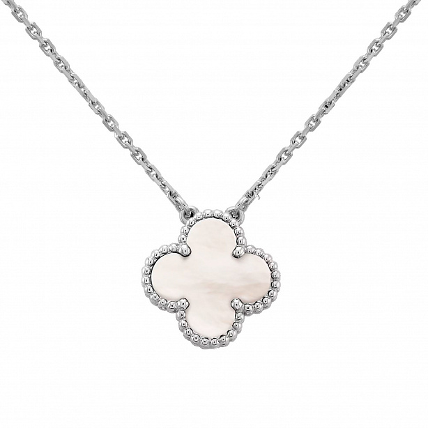 Подвеска Van Cleef & Arpels Vintage Alhambra из белого золота с перламутром