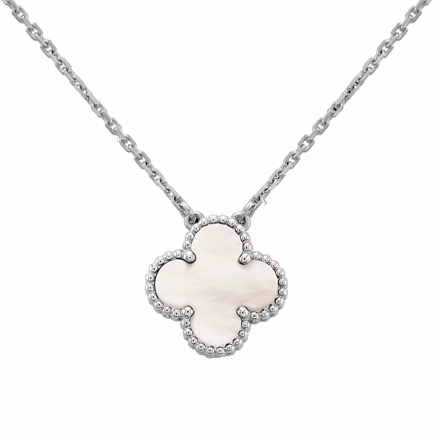 Подвеска Van Cleef & Arpels Vintage Alhambra из белого золота с перламутром