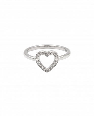 Кольцо Tiffany & Co. Metro Heart из платины с природными бриллиантами 16(50) размер