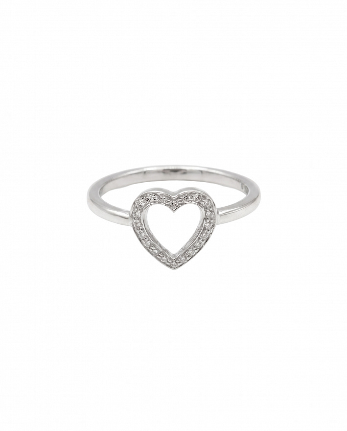 Кольцо Tiffany & Co. Metro Heart из платины с природными бриллиантами 16(50) размер