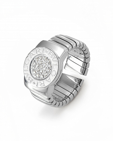 Кольцо Bvlgari Bvlgari из белого золота с природными бриллиантами 17.5(56) размер