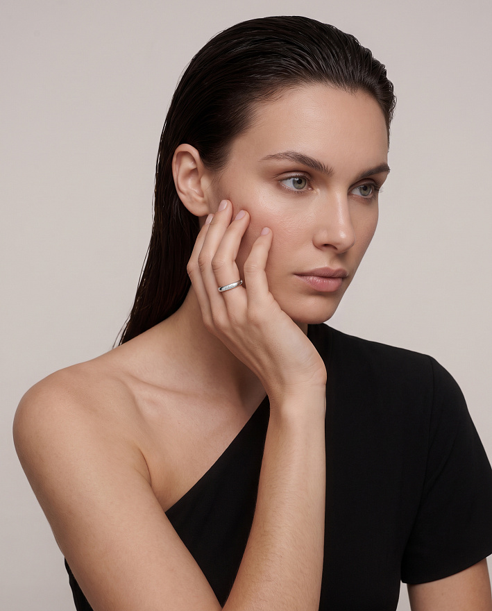Обручальное Кольцо Damiani  из белого золота  20.75(65) размер
