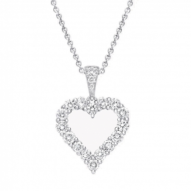 Колье Graff Diamond Heart Silhouette RGP048 из белого золота с бриллиантами