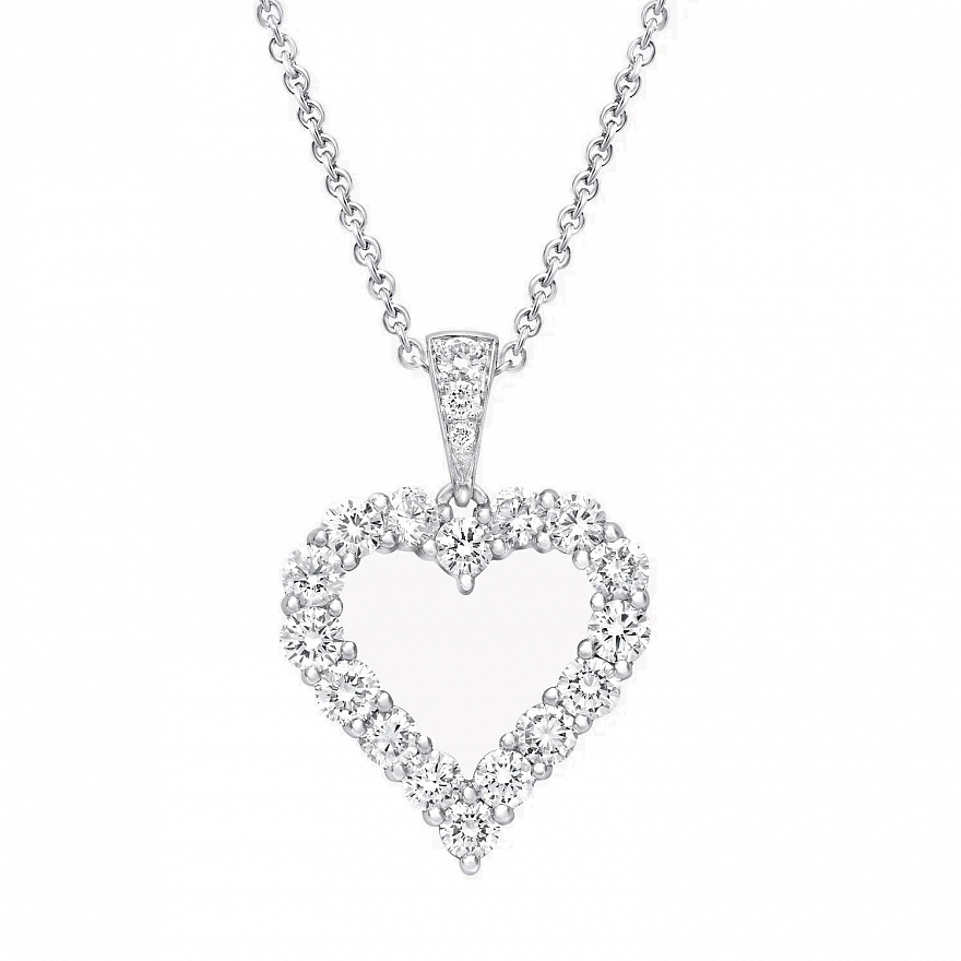 Колье Graff Diamond Heart Silhouette RGP048 из белого золота с бриллиантами