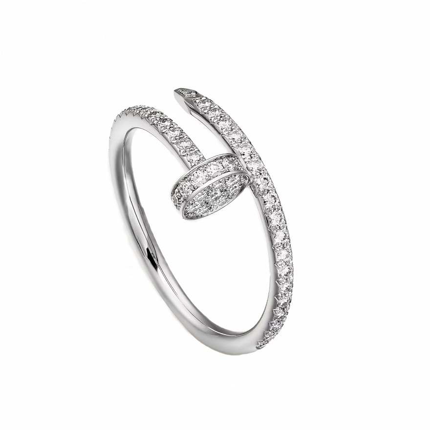 Кольцо Cartier Juste un Clou Small из белого золота с бриллиантами 16.5(52) размер