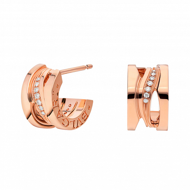Серьги Bvlgari B.Zero1 из розового золота с бриллиантами