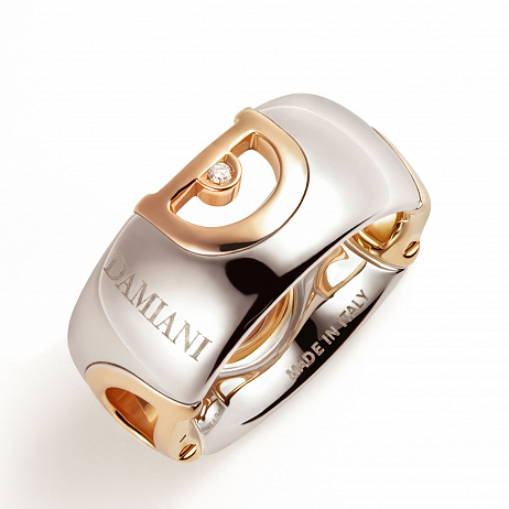 Кольцо Damiani D.Icon из белого и розового золота с бриллиантом 17(50) размер