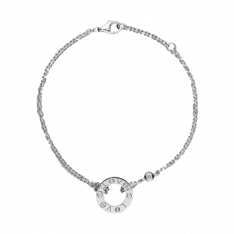 Браслет Cartier Love из белого золота с природными бриллиантами