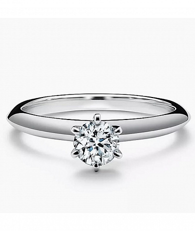 Кольцо Tiffany & Co. Setting из платины с бриллиантом 16.25(51) размер