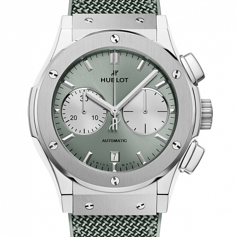 Часы Hublot Classic Fusion Chronograph Titanium Sage Green 45 521.NX.891G.NR