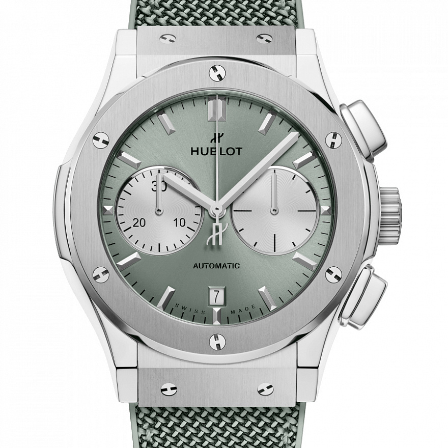 Часы Hublot Classic Fusion Chronograph Titanium Sage Green 45 521.NX.891G.NR