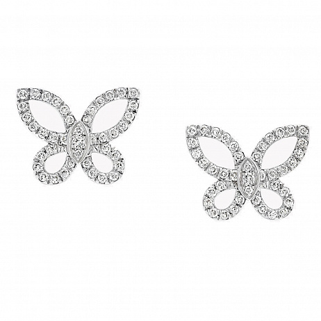 Пусеты Graff Butterfly Silhouette из белого золота с бриллиантами RGE1810