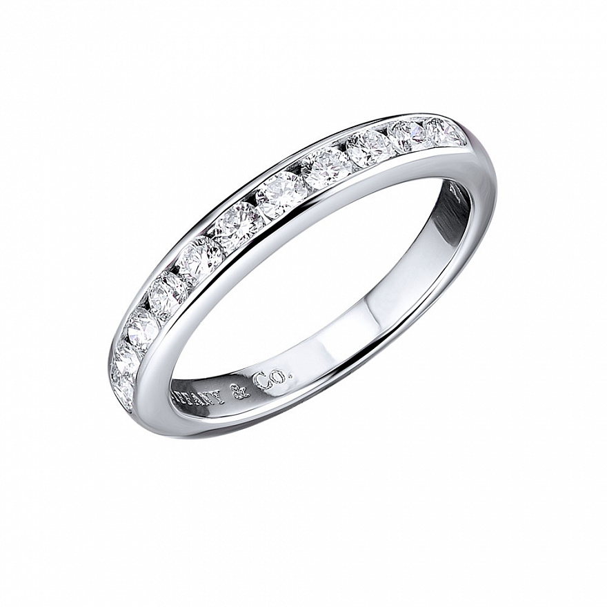 Кольцо Tiffany & Co. из платины с бриллиантами размеры: 16.25(51), 17.5(55), 17.75(56)