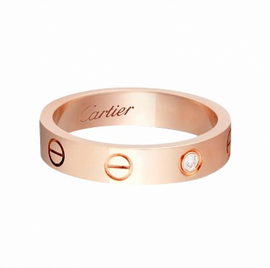 Кольцо Cartier Love из розового золота с бриллиантом размеры: 15(47), 15.25(48), 15.75(49), 16(50), 16.25(51), 16.5(52), 16.75(53), 17(54), 18(57)