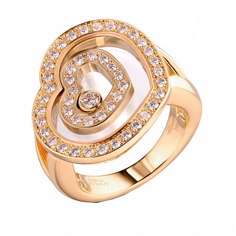 Кольцо Chopard Happy Spirit из желтого золота с бриллиантами 17.5 размер