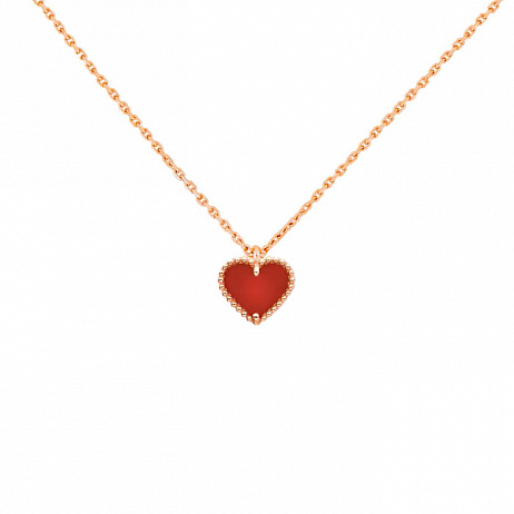 Подвеска Van Cleef & Arpels Sweet Hearts из розового золота с сердоликом