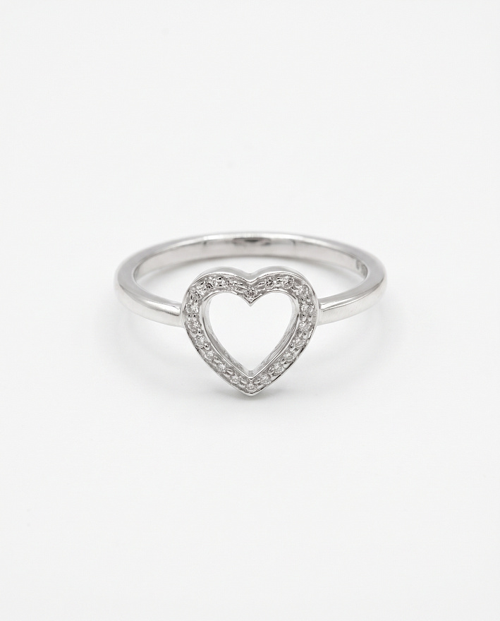 Кольцо Tiffany & Co. Metro Heart из платины с природными бриллиантами 16(50) размер