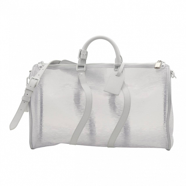 Сумка Louis Vuitton Virgil Abloh White Epi Leather Keepall Bandouliere Wavy 50