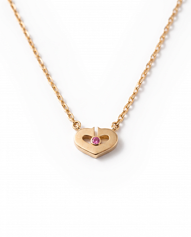 Колье Cartier C Heart De Cartier из желтого золота с природным розовым сапфиром