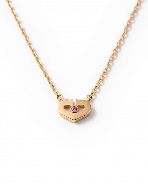Колье Cartier C Heart De Cartier из желтого золота с природным розовым сапфиром