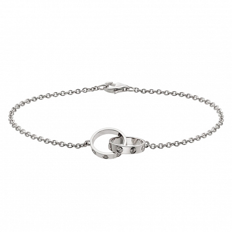 Браслет Cartier Love из белого золота 18 размер