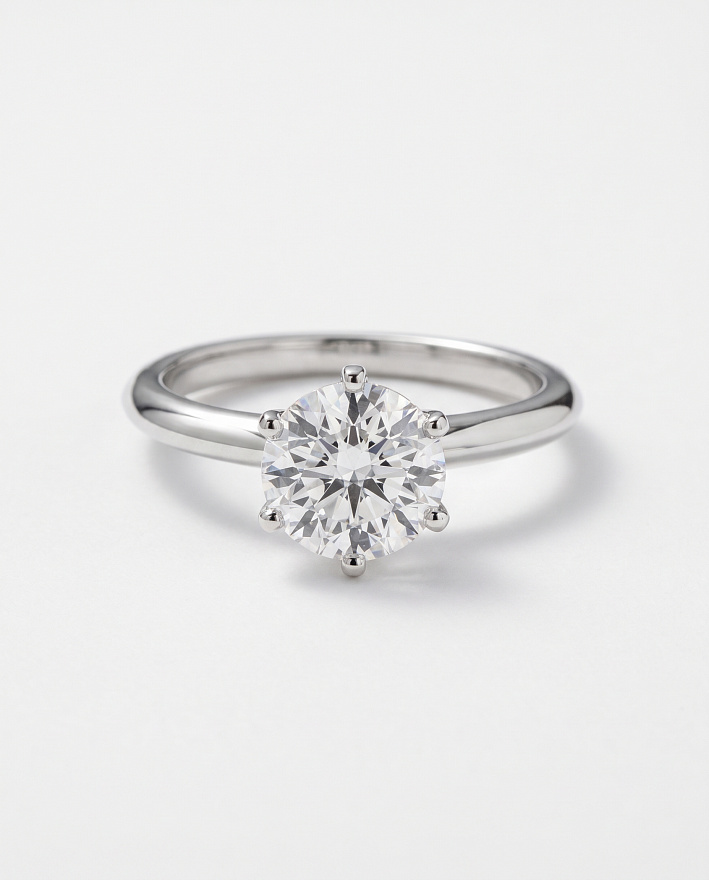 Кольцо Tiffany & Co. Setting из платины с природным бриллиантом 15.25(48) размер