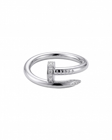 Кольцо Cartier Juste un Clou из белого золота с природными бриллиантами размеры: 15.5(49), 16(50), 16.25(51), 16.5(52), 16.75(53), 17(54), 17.5(55)