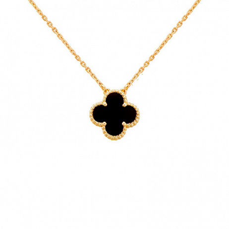 Подвеска Van Cleef & Arpels Vintage Alhambra из желтого золота с природным ониксом
