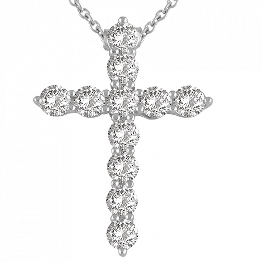 Колье крест Tiffany & Co. Small Cross из платины с бриллиантами
