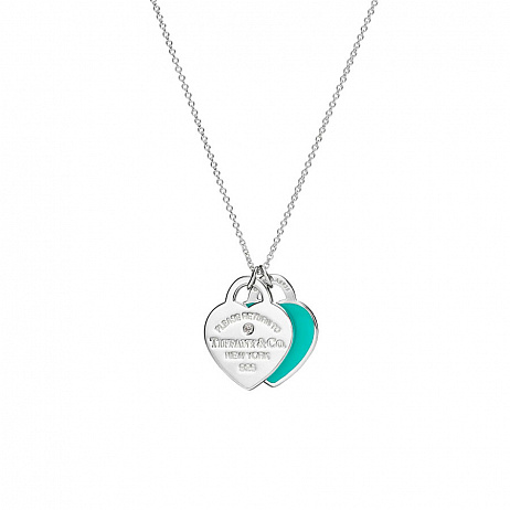 Колье Tiffany & Co. Return to Tiffany из серебра с эмалью Tiffany Blue и природным бриллиантом