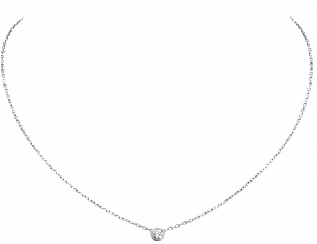 Колье Cartier d'Amour модель XS из белого золота с природным бриллиантом