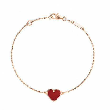 Браслет Van Cleef & Arpels Sweet Alhambra из розового золота с сердоликом 16-17.5 размер VCARN59L00