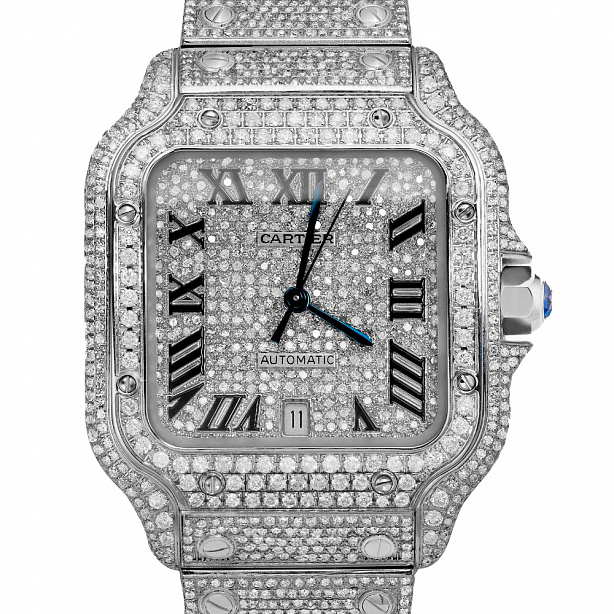 Часы Cartier Santos Fixing 35.1 с природными бриллиантами WSSA0061