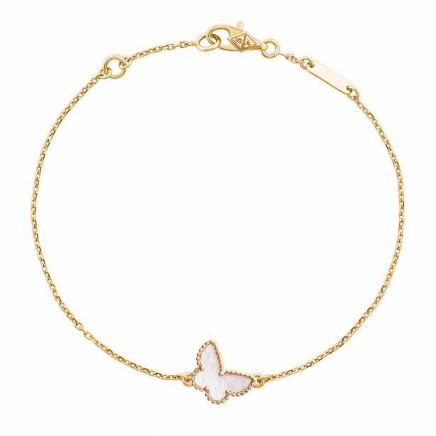 Браслет Van Cleef & Arpels Sweet Alhambra Butterfly из желтого золота с перламутром 16-18 размер VCARF69000