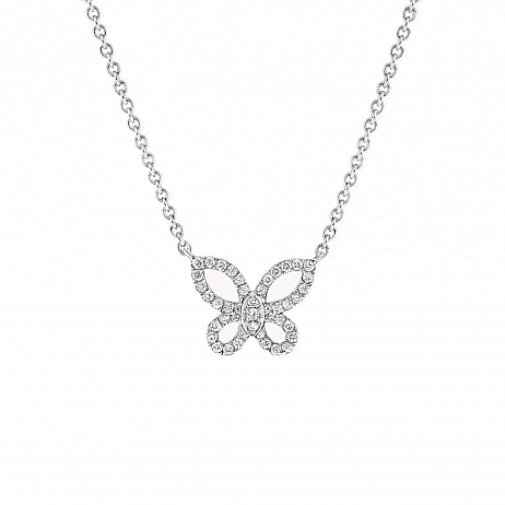 Колье Graff Mini Butterfly Silhouette из белого золота с бриллиантами RGP808