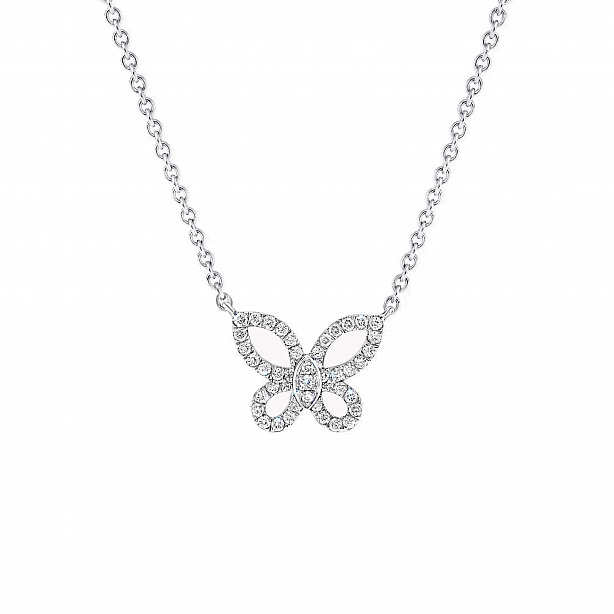 Колье Graff Mini Butterfly Silhouette из белого золота с бриллиантами RGP808