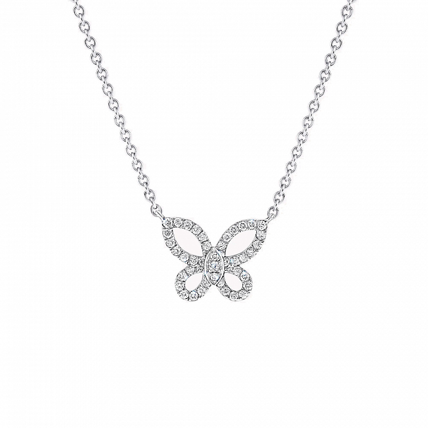 Колье Graff Mini Butterfly Silhouette из белого золота с бриллиантами RGP808