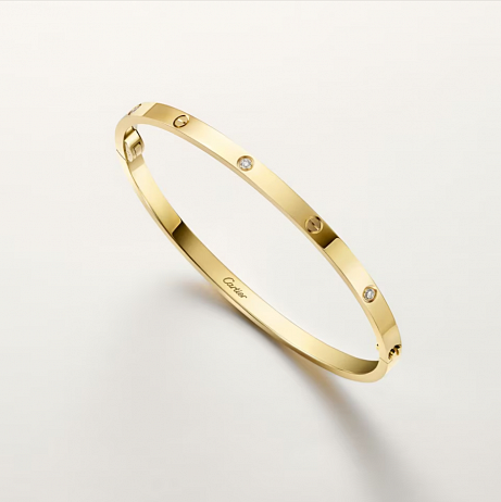 Браслет Cartier Love Small из желтого золота с природными бриллиантами 17 размер